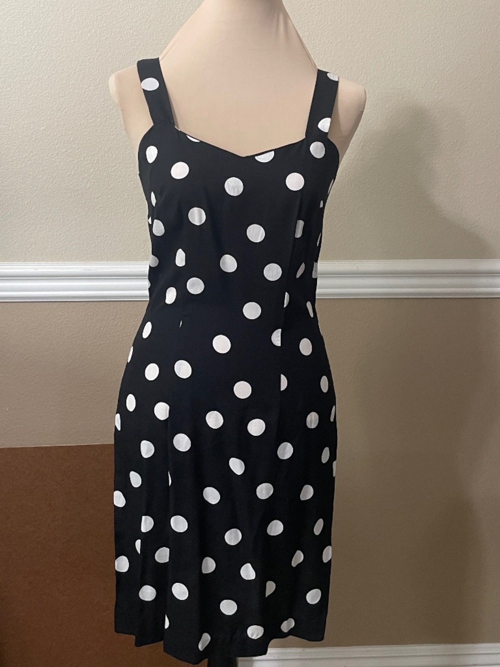 Vintage Robinson's Black & White Polka Dot Dress